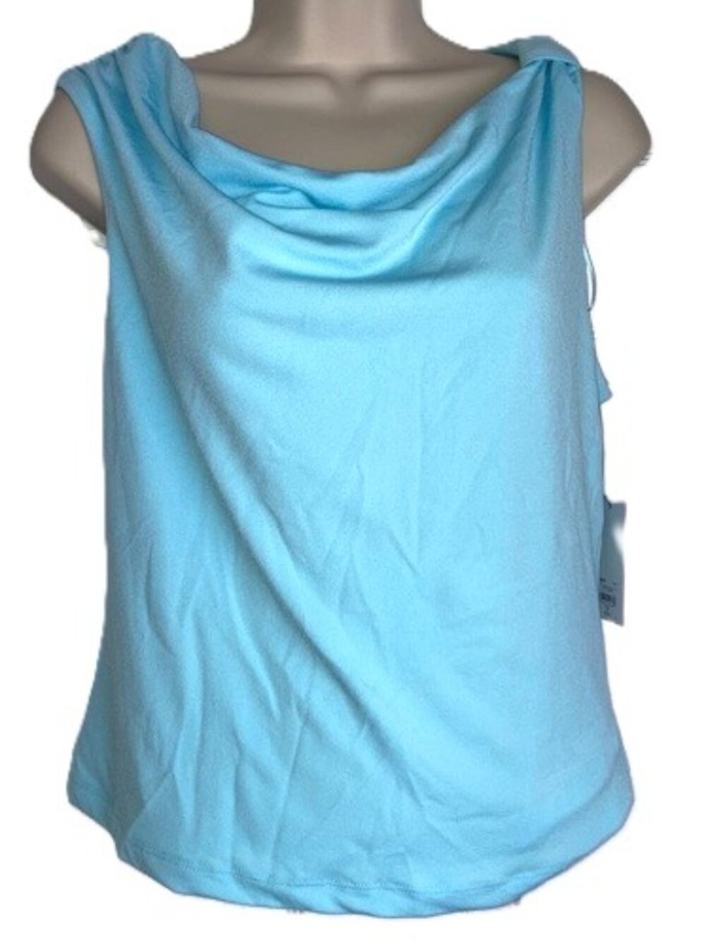 Intempo Blue Lagoon Sleeveless Flowy Blouse Assymetrical Top – Women's Medium